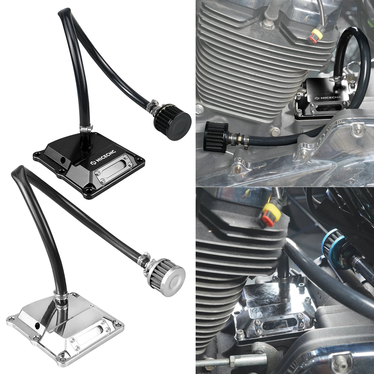 Couvercle supérieur de boîte de vitesse à hublot pour Harley Touring, Softail et Trike - vue 1