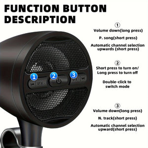 Haut-parleurs Bluetooth pour moto avec système audio sans fil USB/AUX/MP3 - vue 5