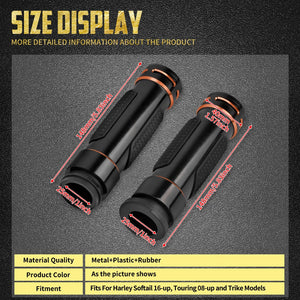 Poignées de guidon électroniques antidérapantes 1'' - Harley Touring, Street Glide, Trike, Softail Breakout, Low Rider S – photo 6/8