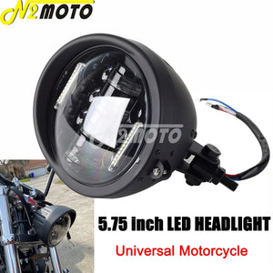 Phare rond chromé 5,75 pouces pour moto custom chopper bobber - vue 3