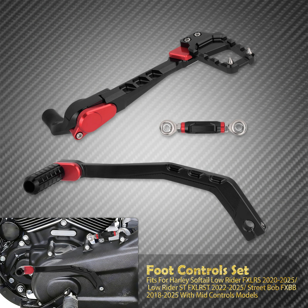 Kit de commandes centrales (mid control) avec repose-pieds - Harley Softail Low Rider 2020-2025, FXBB, Street Bob – photo 10/10