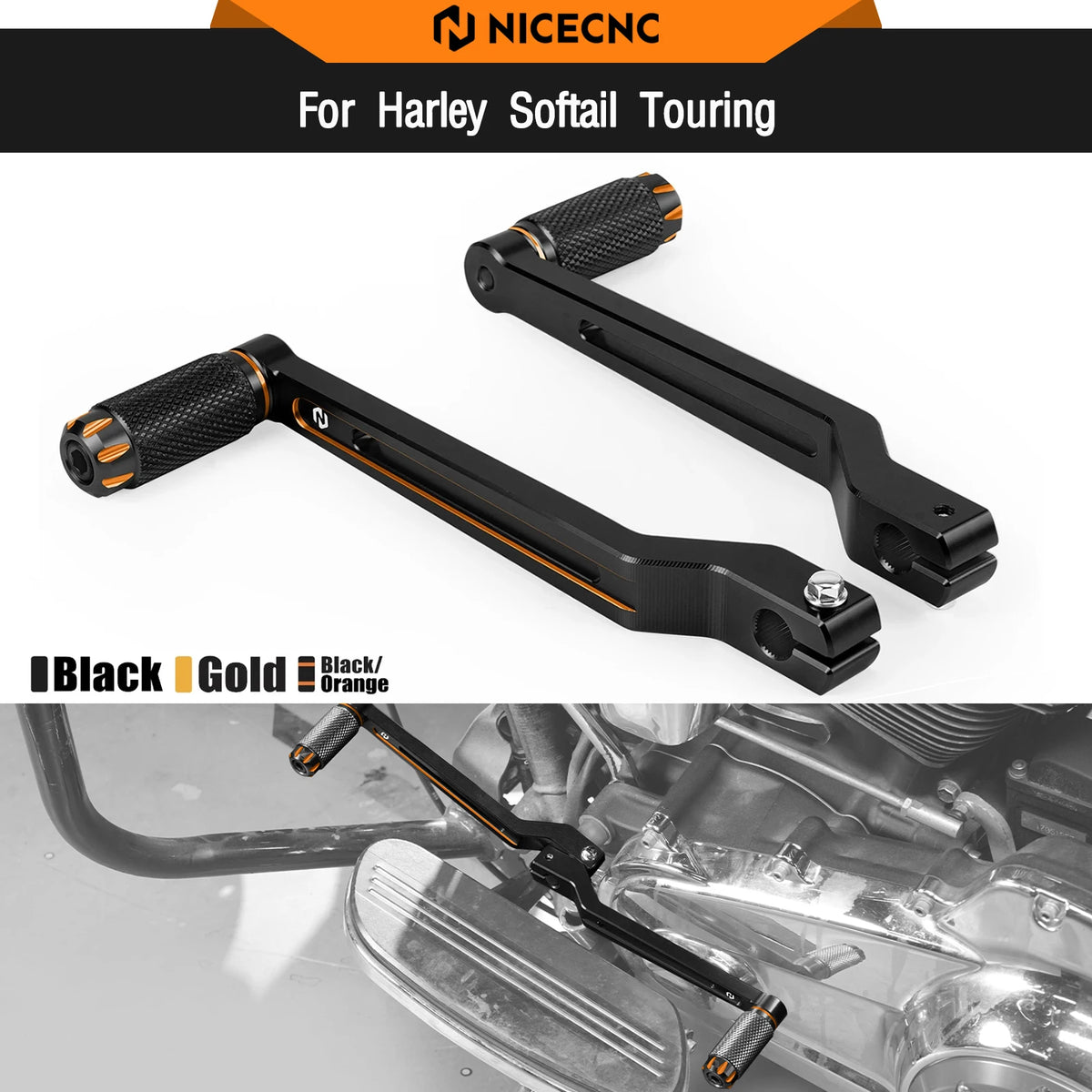 Levier de Sélecteur Rallongé (+1 Pouce) Aluminium - Harley-Davidson Street Glide, Road King, Road Glide – photo 1/9