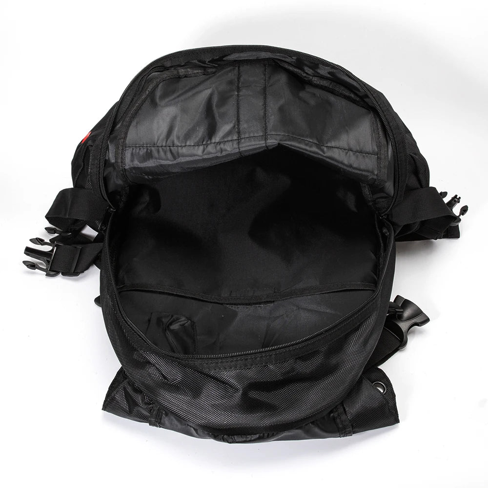 Sac à dos moto noir imperméable avec filet porte-casque - vue 6