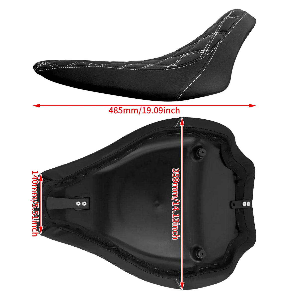 Selle solo conducteur profil bas façon cuir pour Harley-Davidson Softail - vue 6