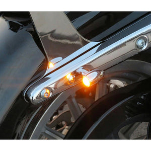 Mini clignotants LED chromés pour Harley Softail - vue 5