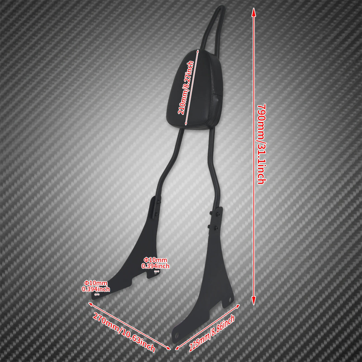 Dossier Passager (Sissy Bar) - Harley-Davidson Sportster XL 2004-2022 & Dyna 2006-2017 – photo 6/8