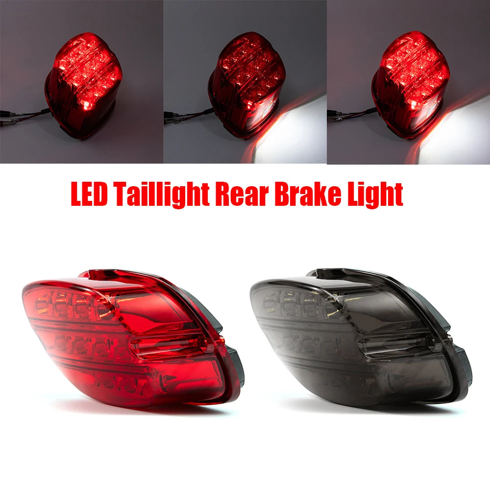 Feu arrière LED avec éclairage de plaque pour Harley Sportster Dyna - vue 1