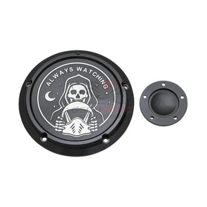 Derby cover noir gravé pour Harley Touring Softail Dyna - vue 11