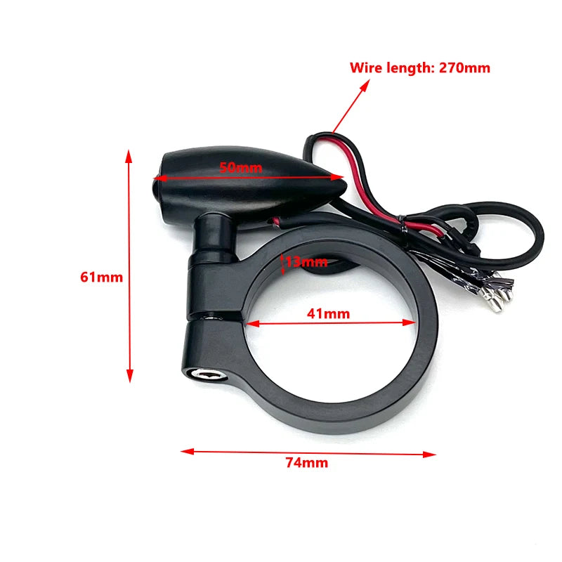 Clignotants LED bullet fourche 41 mm pour Harley Touring - vue 6