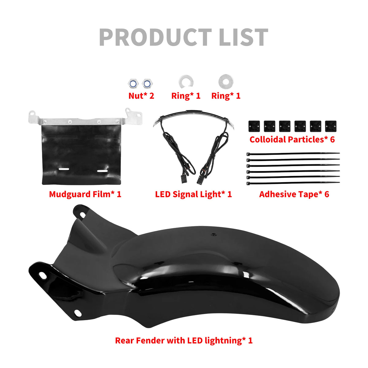 Selle solo et garde-boue arrière noir pour Harley-Davidson Softail - vue 6