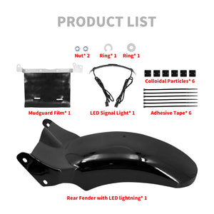 Garde-boue arrière court noir en acier pour Harley-Davidson Softail - vue 1