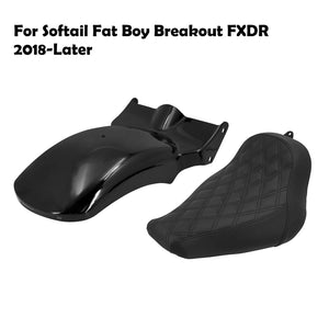 Selle solo et garde-boue arrière noir pour Harley-Davidson Softail - vue 8
