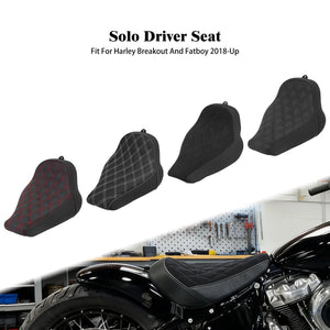 Selle solo pilote profil bas surpiqûres diamant pour Harley-Davidson Softail - vue 1