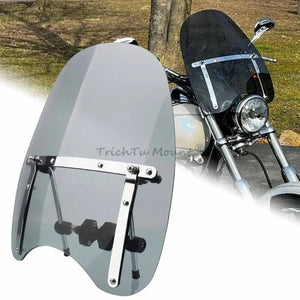 Pare-brise moto fumé universel monté sur guidon - vue 1