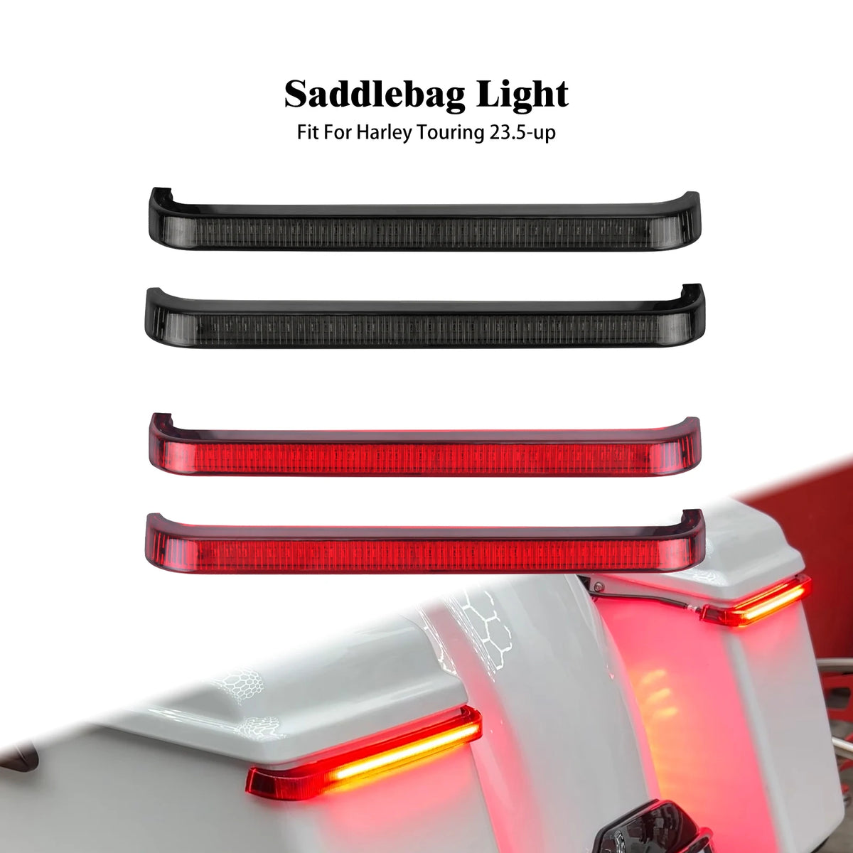 Feux LED de Sacoches à Défilement avec Clignotant Dynamique et Stop - Harley-Davidson Touring 2023.5 et plus récent – photo 1/8