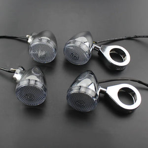 Kit clignotants LED bullet chromés pour Harley fourche 41 mm - vue 2