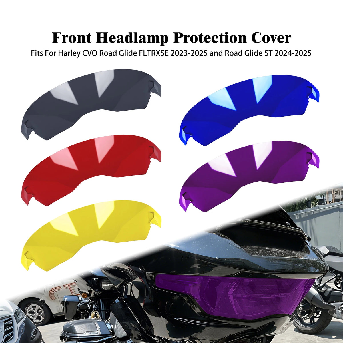 Protection de phare fumée pour Harley-Davidson CVO Road Glide - vue 1
