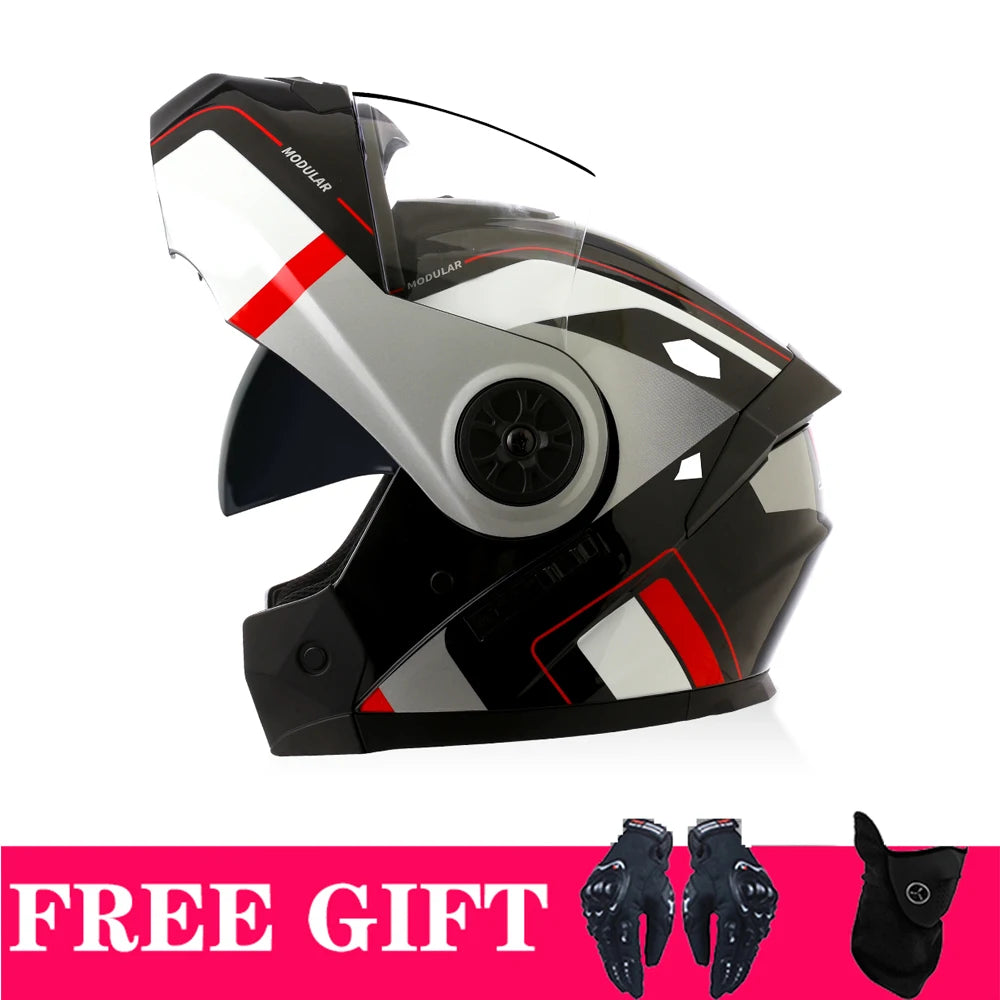 Casque moto modulable rétro double écran - vue - vue 13