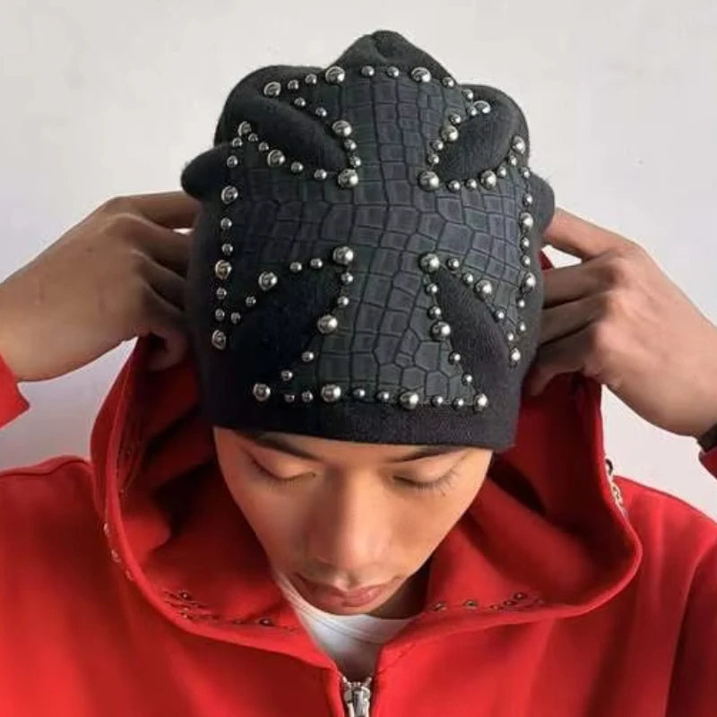 Bonnet tricoté forme dôme style Harajuku streetwear - vue 1