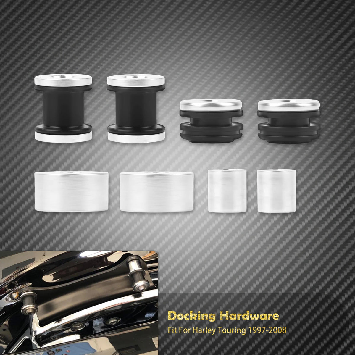Kit de Fixation Rapide pour Dossier/Sissy Bar (Docking Hardware) - Harley-Davidson Sportster, Touring & Softail – photo 9/9