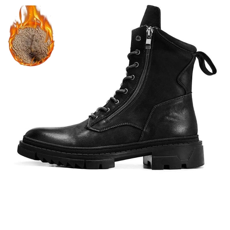 Bottes cuir rétro style motard - vue 9