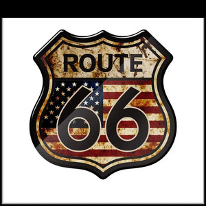 Autocollant 3D Route 66 sur réservoir de Harley Touring - vue 2