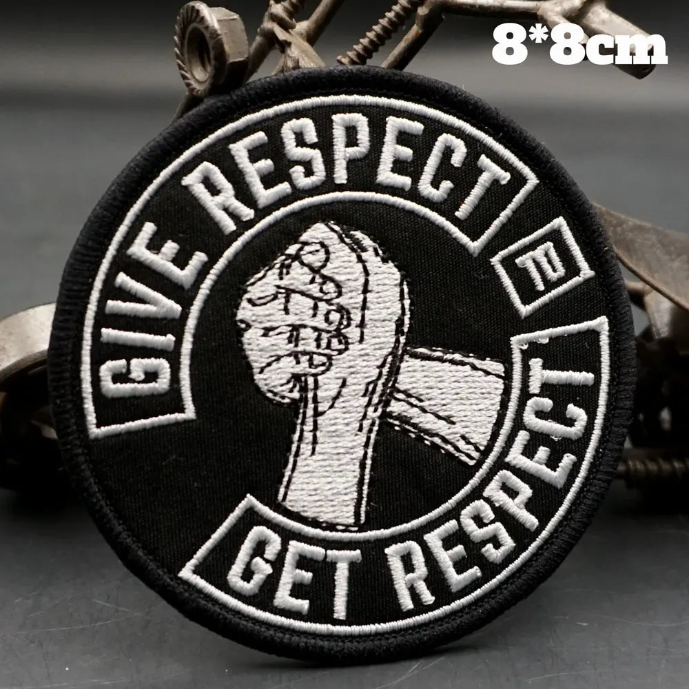 Écusson brodé Give Respect Get Respect style biker - vue 1