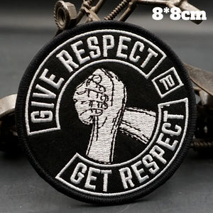 Écusson brodé Give Respect Get Respect style biker - vue 1