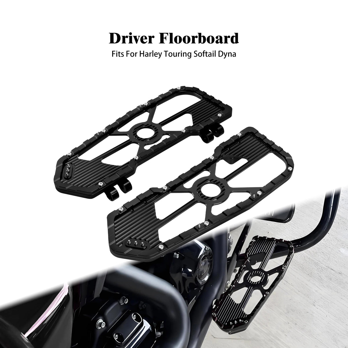 Planchers avant conducteur en aluminium coloré pour Harley-Davidson Touring - vue 11