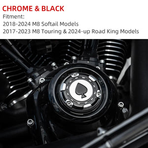 Cache de Distributeur (Timer Cover) Design Pique Noire pour Harley M8 Softail et Touring – photo 7/9