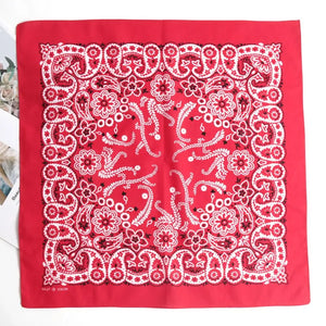 Bandana carré en coton motif cachemire - vue 7