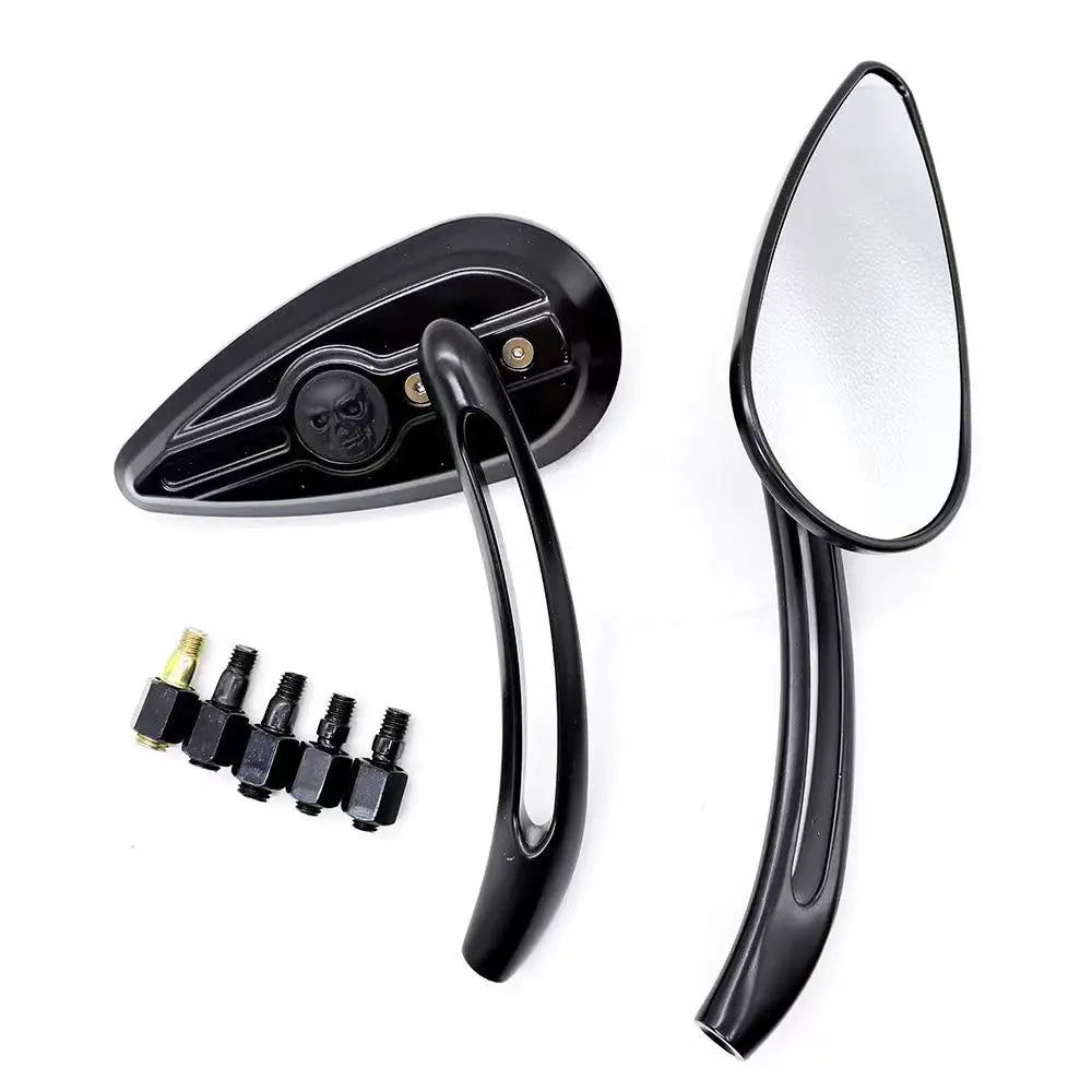 Rétroviseurs latéraux teardrop tête de mort pour Harley Street Glide Special, Sportster 1200/883
