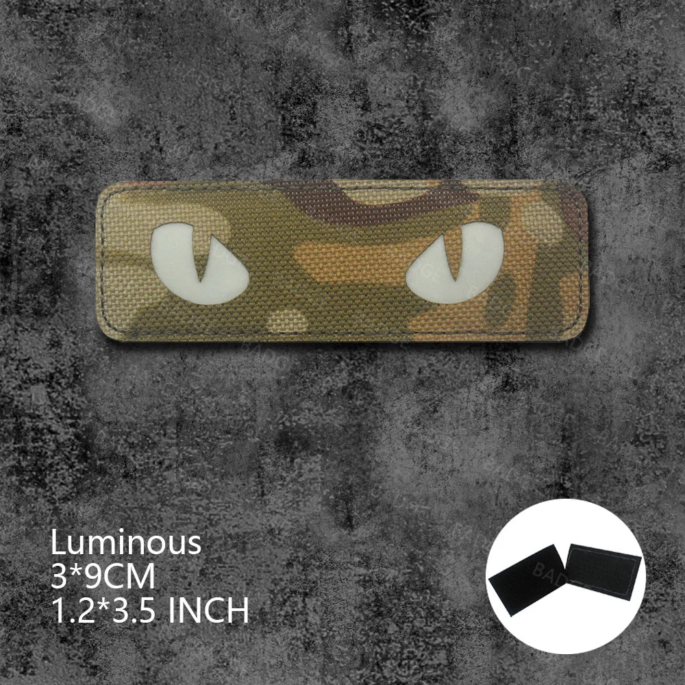 Écusson tactique phosphorescent yeux de chat - vue 50