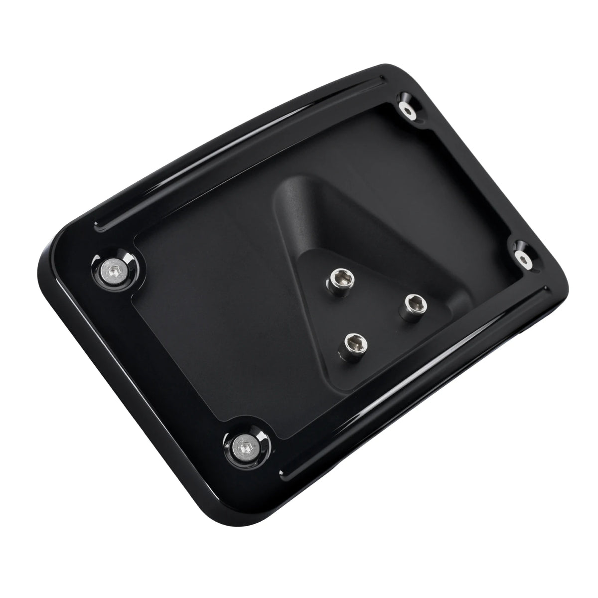 Support de plaque d'immatriculation moto incurvé noir - vue 3