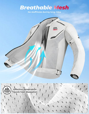 Blouson moto été respirant avec protections - vue - vue 3