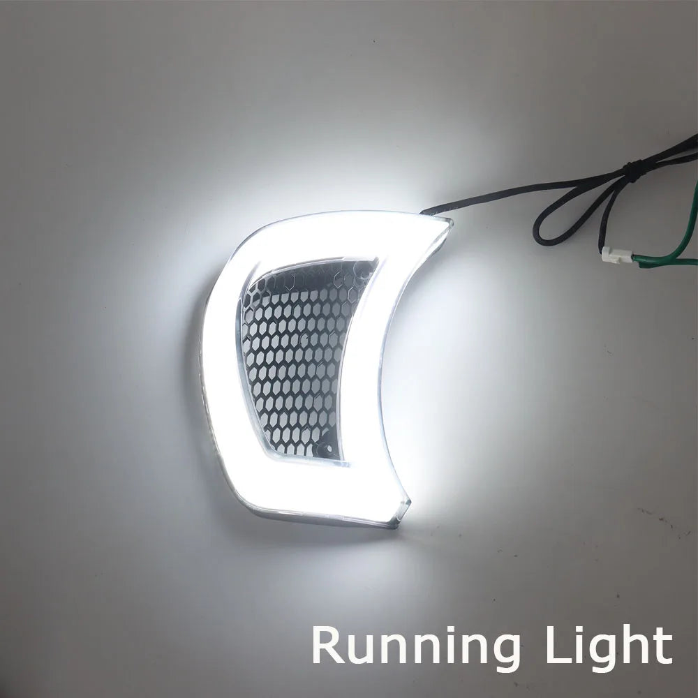 Feux LED d'accent de calandre de phare fumés, veilleuse blanche et clignotant, Harley Road Glide 2015 et plus - vue 2