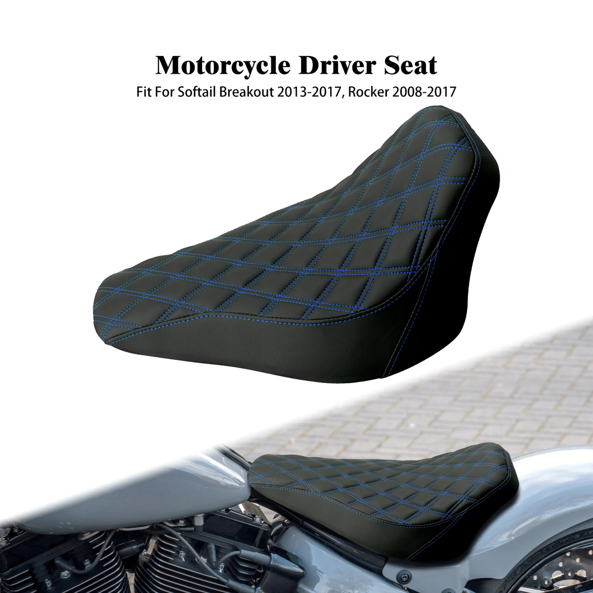 Selle solo conducteur profil bas façon cuir pour Harley-Davidson Softail - vue 8