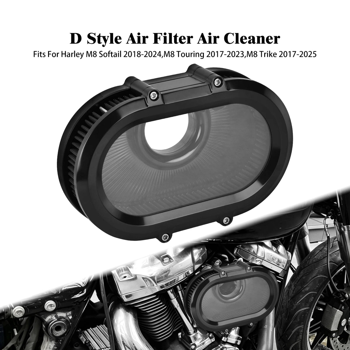Filtre à Air avec Anneaux Décoratifs Interchangeables - Harley-Davidson Sportster, Dyna, Touring, Softail, Trike – photo 13/26
