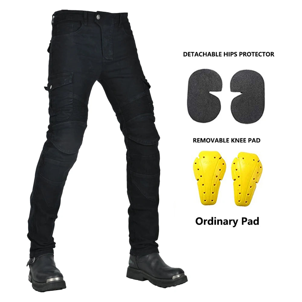 Pantalon motocross homme noir, protections genoux et hanches - vue 12