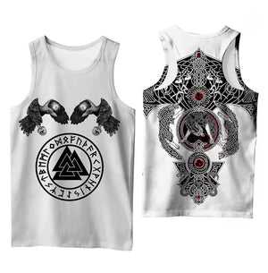 Débardeur homme noir imprimé motif viking - vue 4