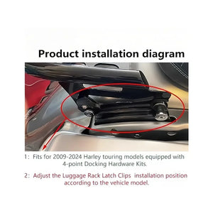 Porte-bagages amovible noir pour Harley Touring - vue 5