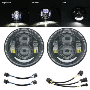 Double phare LED rond pour Harley-Davidson Dyna Fat Bob FXDF - vue 8