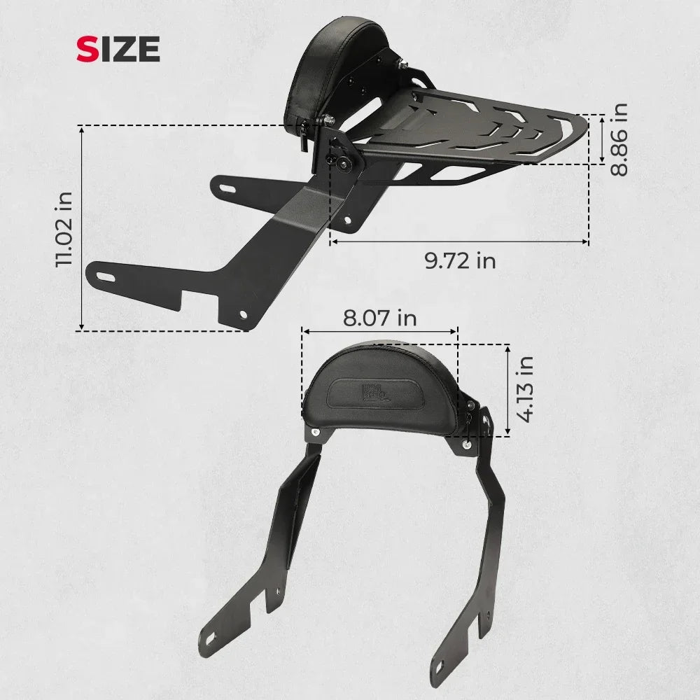 Porte-bagages arrière avec sissy-bar dossier passager pour Harley-Davidson Sport Glide, Low Rider et Sportster 883 - vue 4