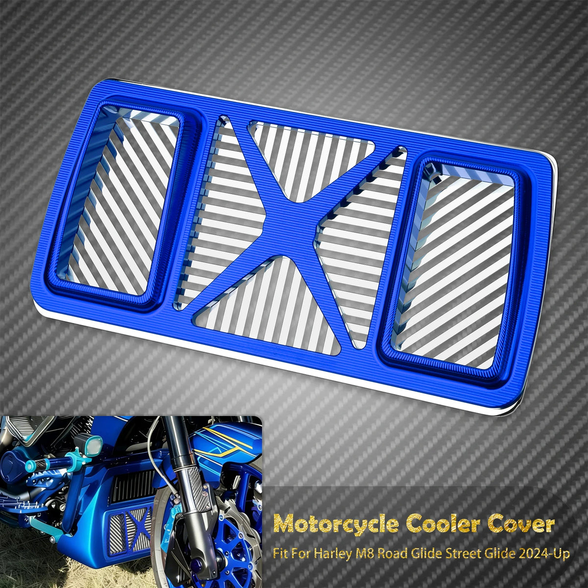 Cache radiateur d'huile en aluminium pour Harley-Davidson Touring M8 Road Glide, Street Glide 2024 et plus – photo 12/12