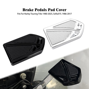 Cache de pédale de frein noir et chromé pour moto Harley-Davidson - vue 1