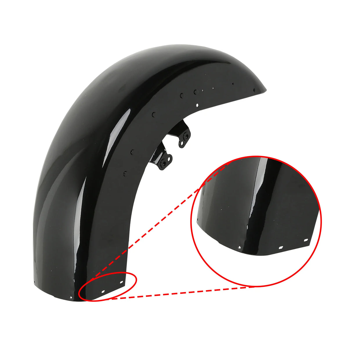 Garde-boue avant en acier noir pour Harley Touring - vue 6