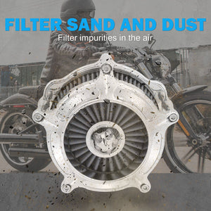 Filtre à air chromé élément gris - Harley Touring, Sportster XL, Dyna, Softail – photo 4/10