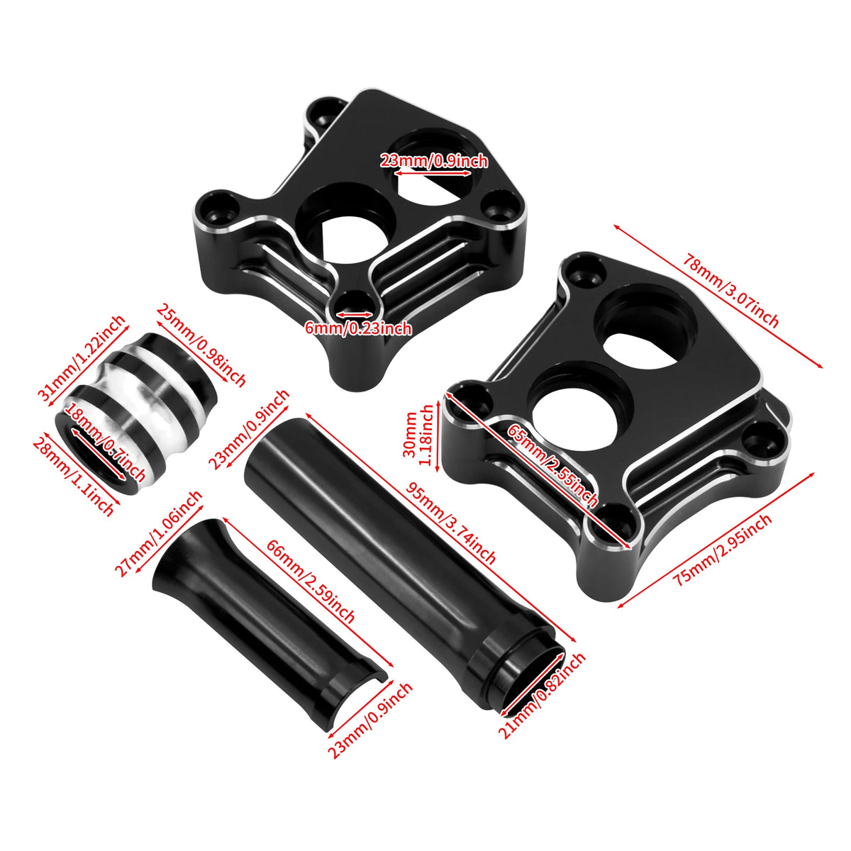 Cache de poussoir noir usiné pour moteur Harley-Davidson Twin Cam - vue 5