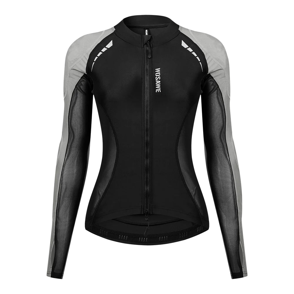 Veste moto femme WOSAWE en mesh respirant coupe ajustée - vue 9