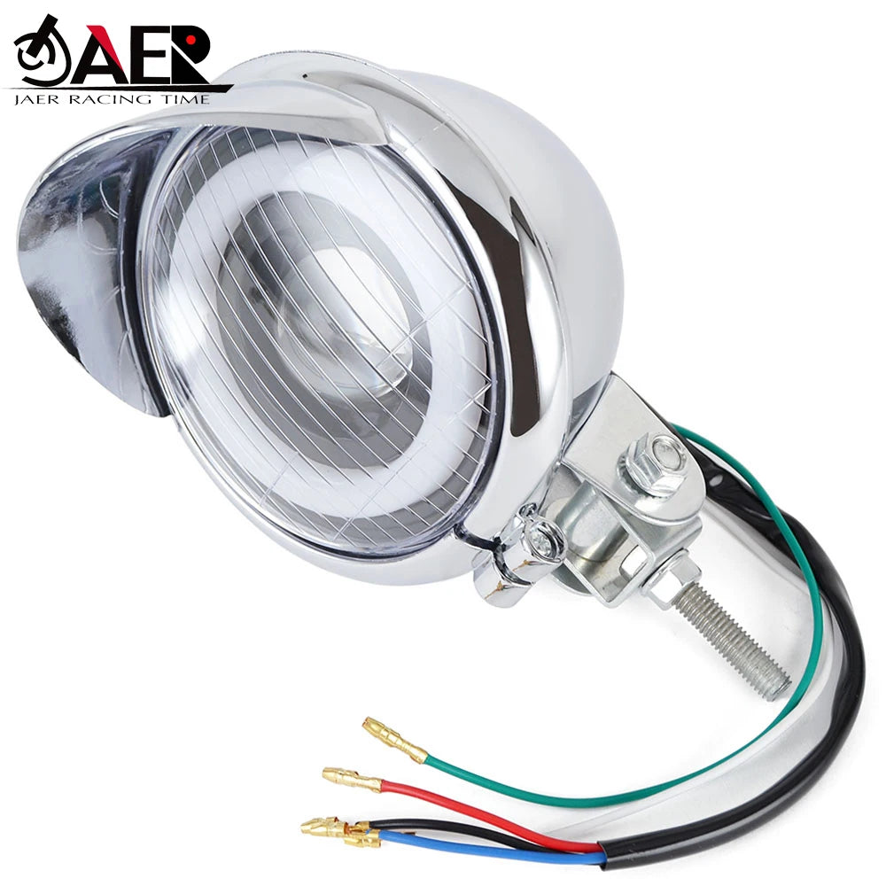 Phare LED rond 4,5 pouces chromé pour Harley custom - vue 2